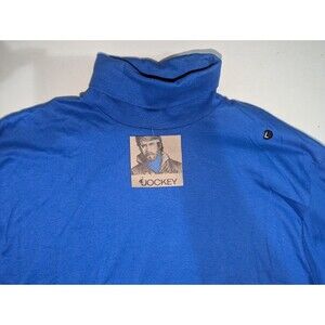 NEW NOS VTG L Jockey Mens Turtleneck Blue All Cotton USA